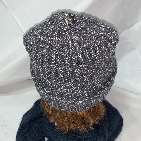 LOVE your Mellon Knit charcoal Beanie with snap for Pom (Pom not included) - Picture 3 of 6
